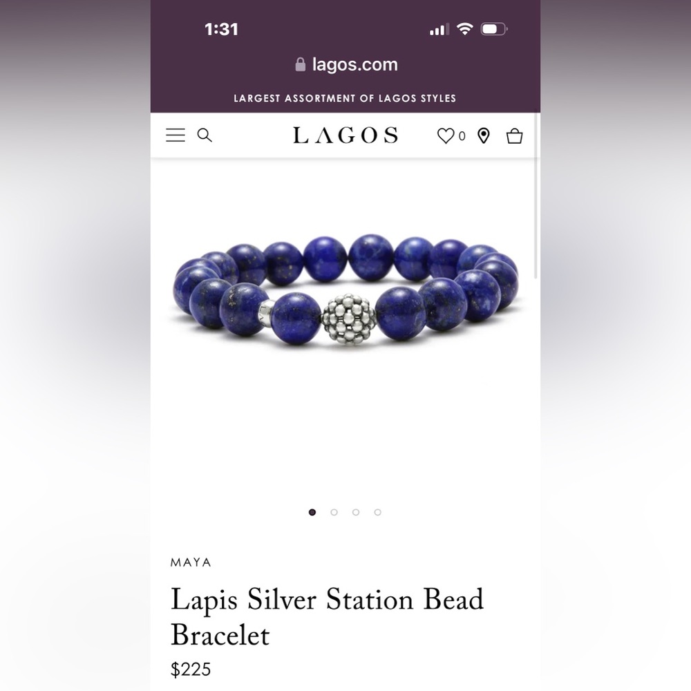 Women’s Lagos Lapis Silver Station Beaded Bracelet